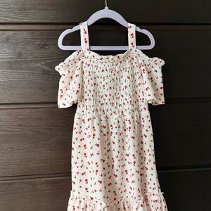 Zara Kids Floral Dress - White with Red Flowers